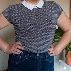 Collared, floral blouse